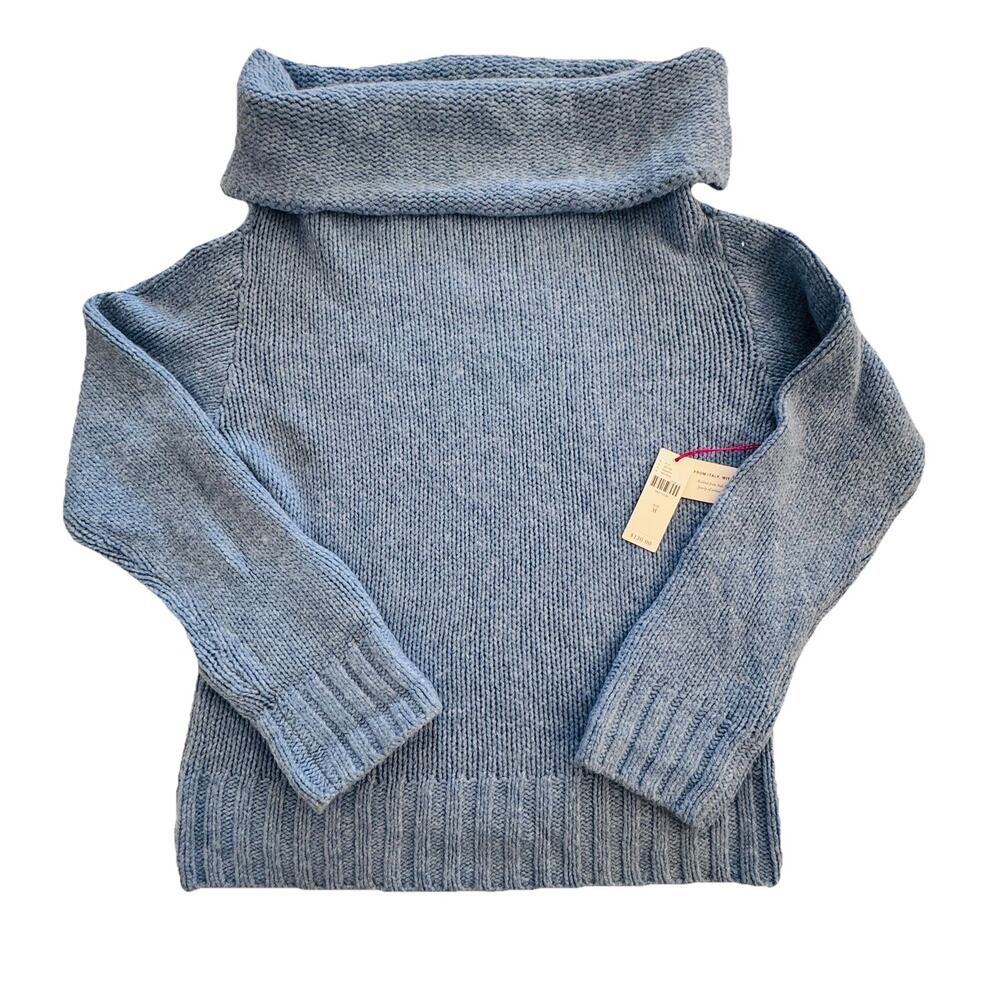 New Anthropologie Blue Wool Cashmere Blend Sweater M $130 NWT Womens Capsule